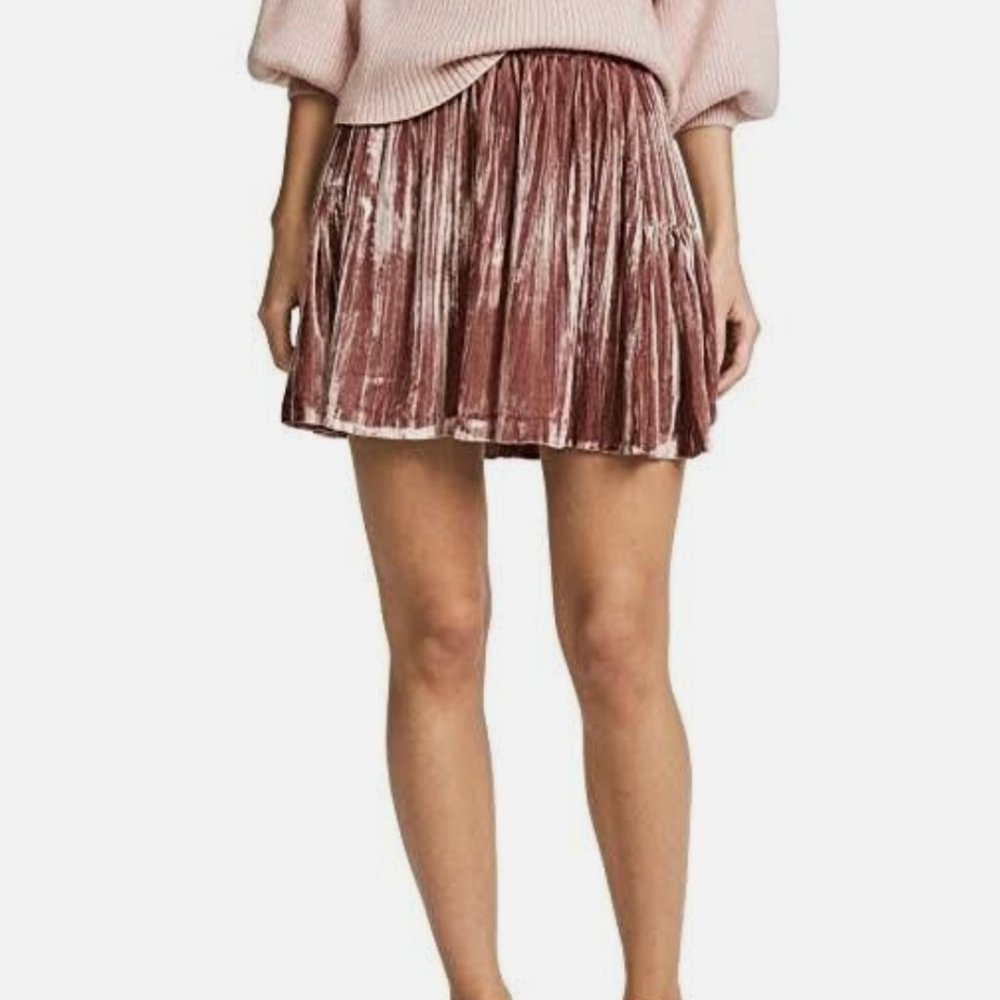 Madewell Sunset Rose Velvet Skirt
